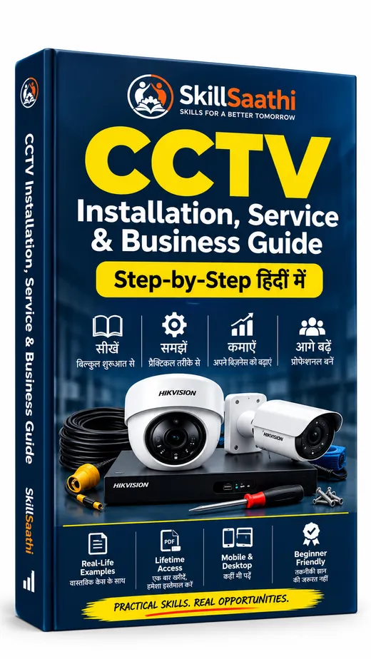 Cover of the CCTV Installation, Service and Business Guide by SkillSaathi